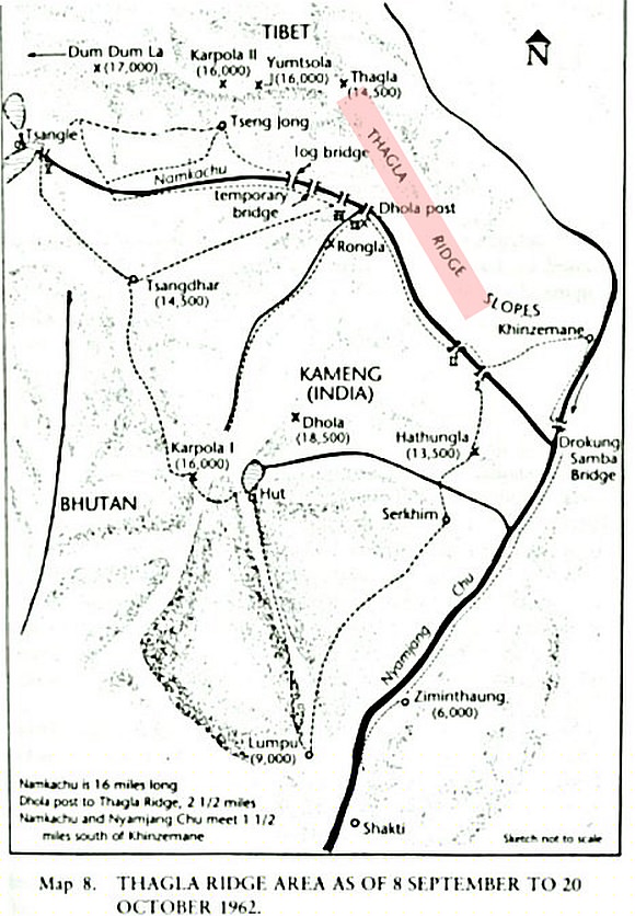 塔格拉山脉(Thagla Ridge)地图 塔格拉山脉(Thagla Ridge)地图