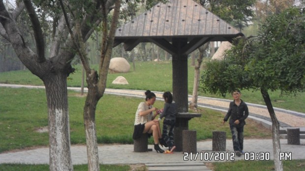 关心孩子的妈妈对别人的注视不在意